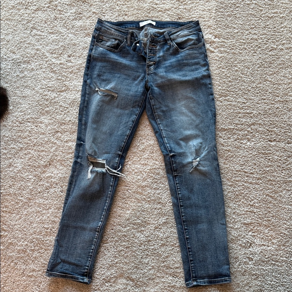 KanCan Dark Blue Distressed Skinny Jeans